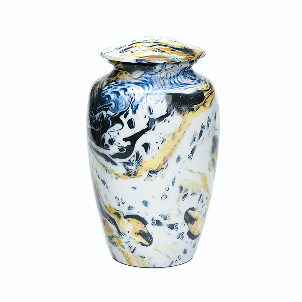 CLEARANCE - ADULT Classic Alloy Urn -9004- Venetian Blue Swirl