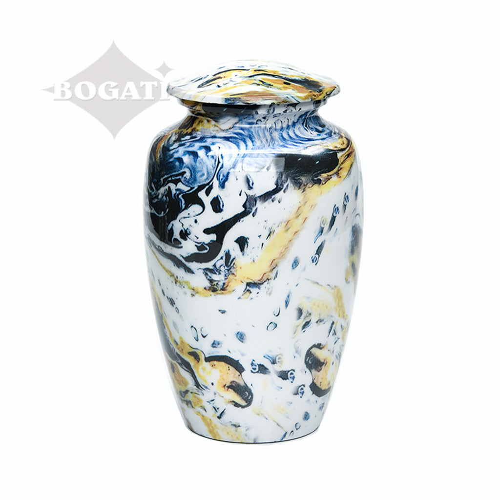 CLEARANCE - ADULT Classic Alloy Urn -9004- Venetian Blue Swirl - Case of 4