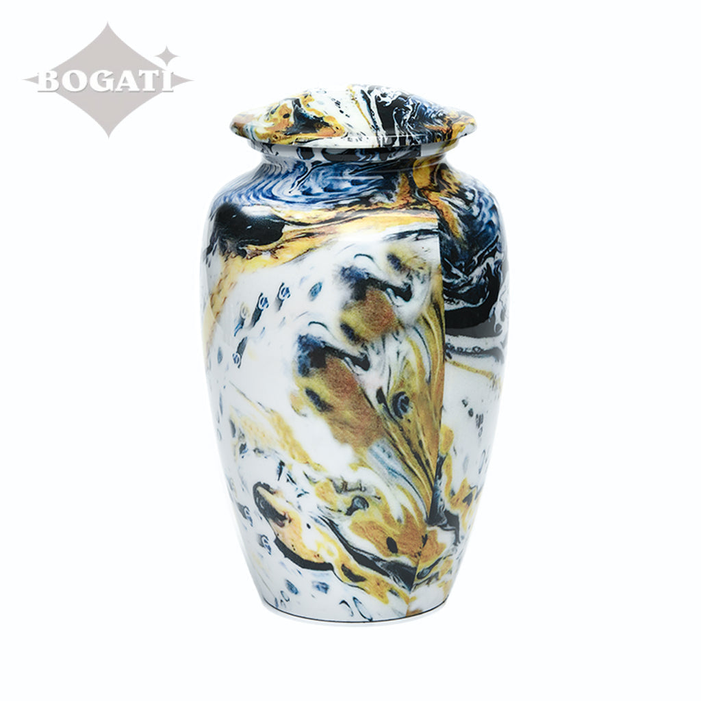 CLEARANCE - ADULT Classic Alloy Urn -9004- Venetian Blue Swirl