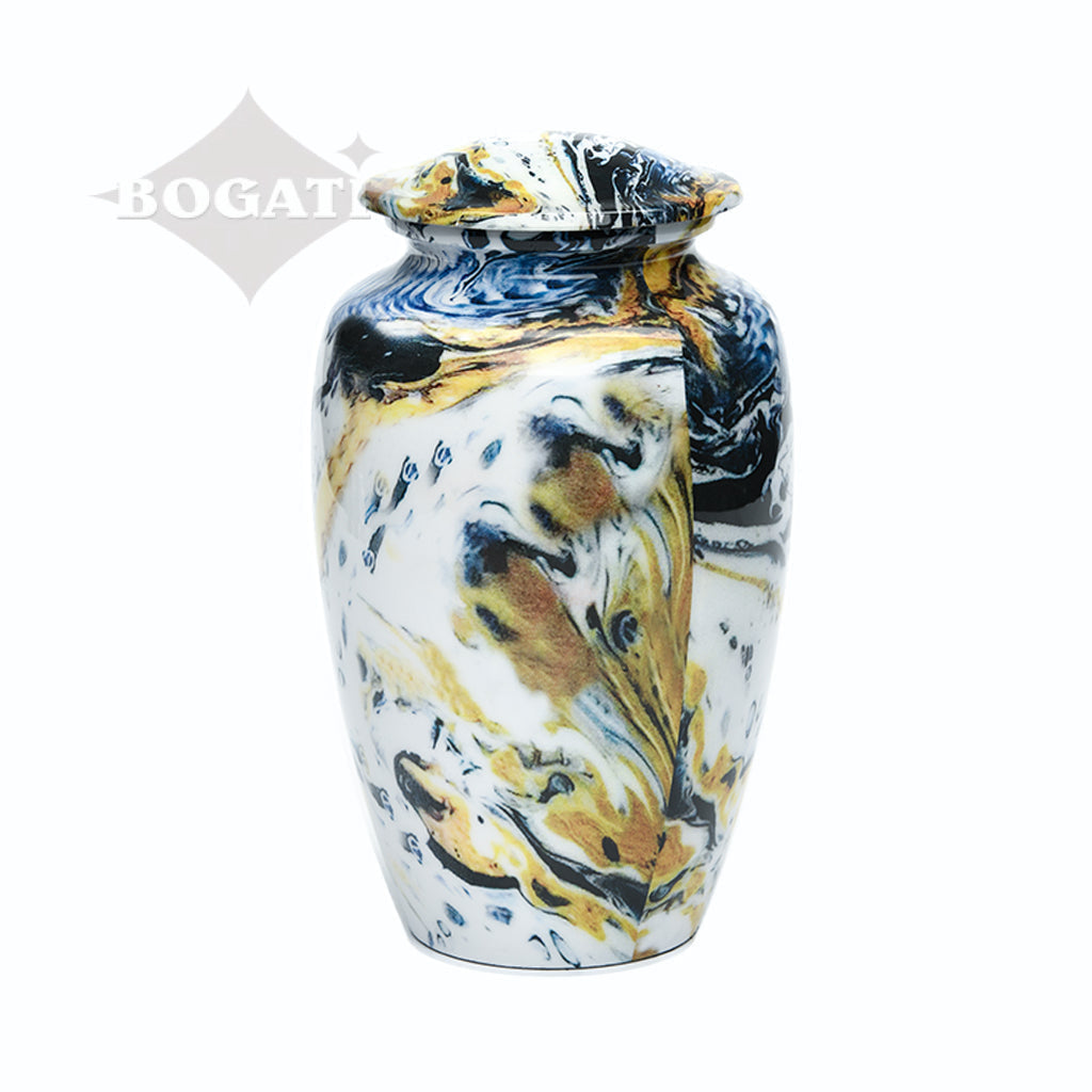 CLEARANCE - ADULT Classic Alloy Urn -9004- Venetian Blue Swirl - Case of 4