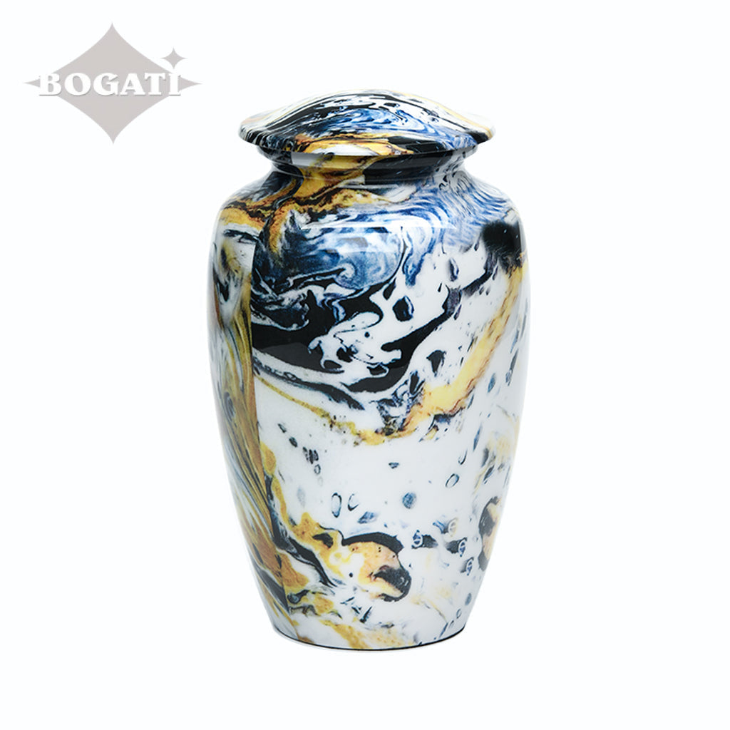 CLEARANCE - ADULT Classic Alloy Urn -9004- Venetian Blue Swirl