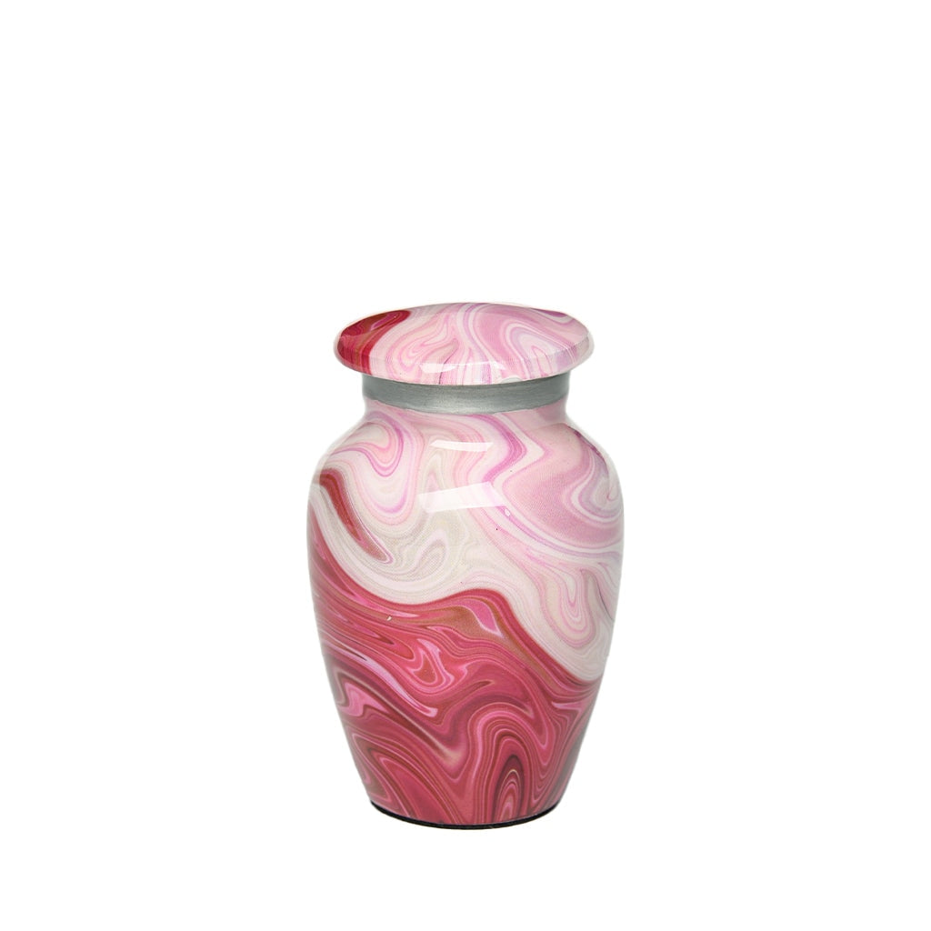 CLEARANCE - KEEPSAKE Classic Alloy Urn -9008- Red and Pink Swirl