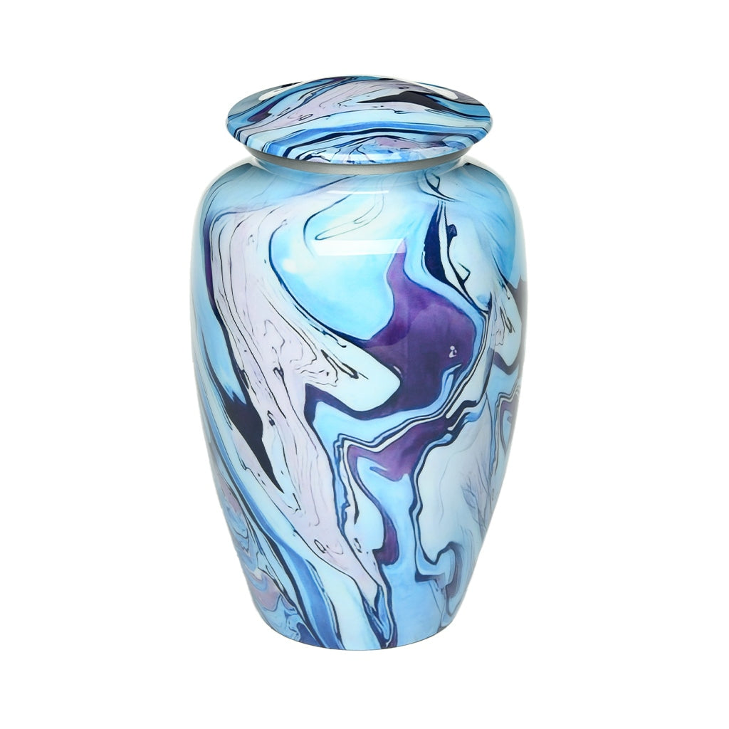 ADULT Classic Alloy Urn -9010- Blue and Purple Swirl