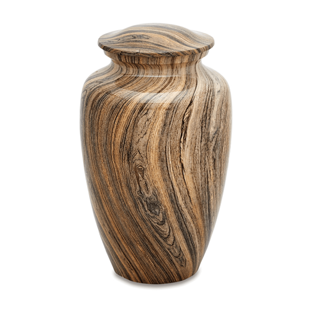 ADULT Alloy urn - Simulated Wood Grain Weathered Woody