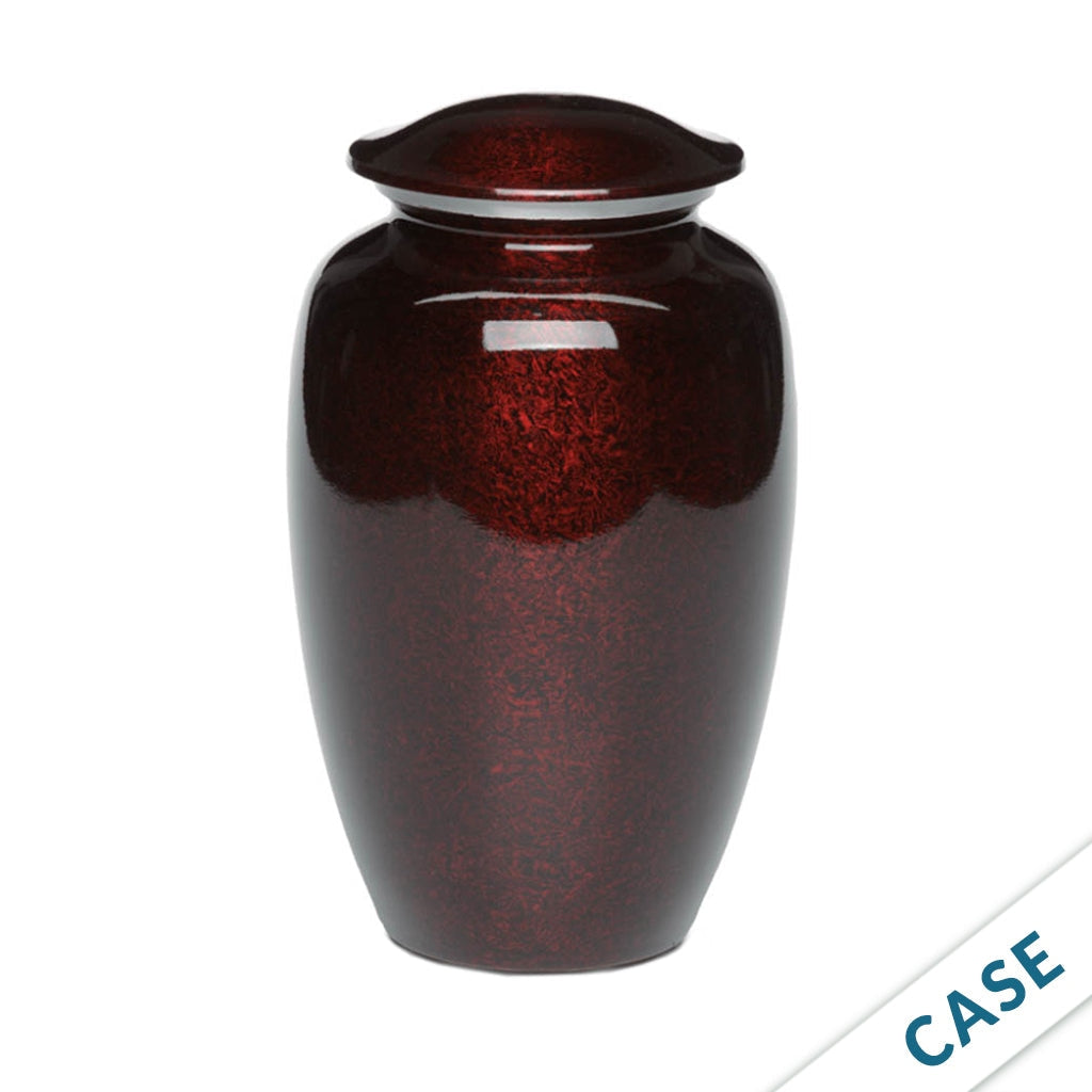 ADULT - Classic Alloy Urn -1310- High Gloss finish - Case of 6 Burgundy Red