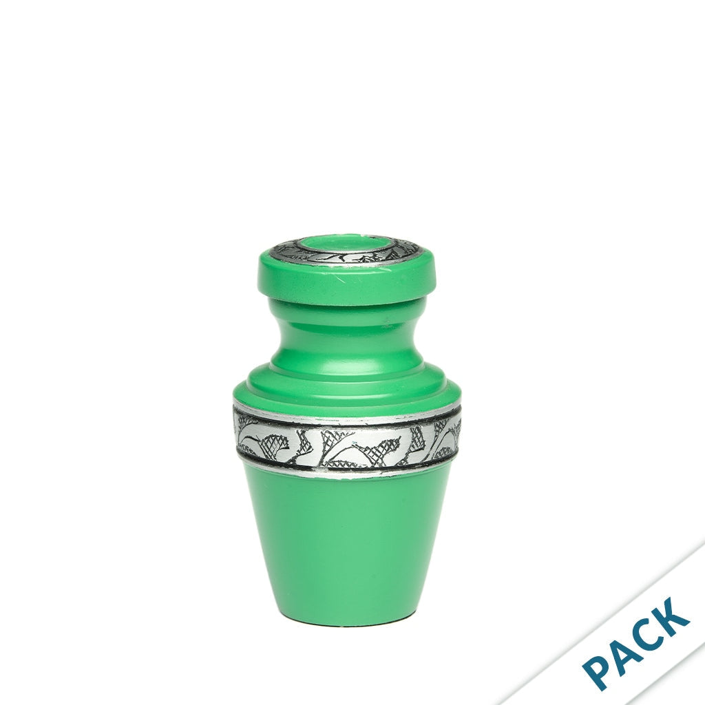 KEEPSAKE - Alloy Urn -3076- Grecian with Flowing Vine - Pack of 10 Green