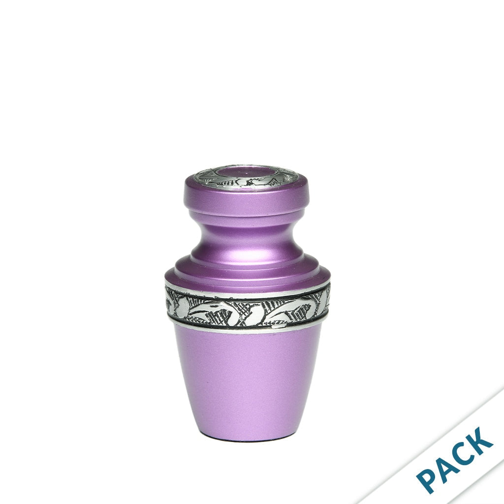KEEPSAKE - Alloy Urn -3076- Grecian with Flowing Vine - Pack of 10 Purple