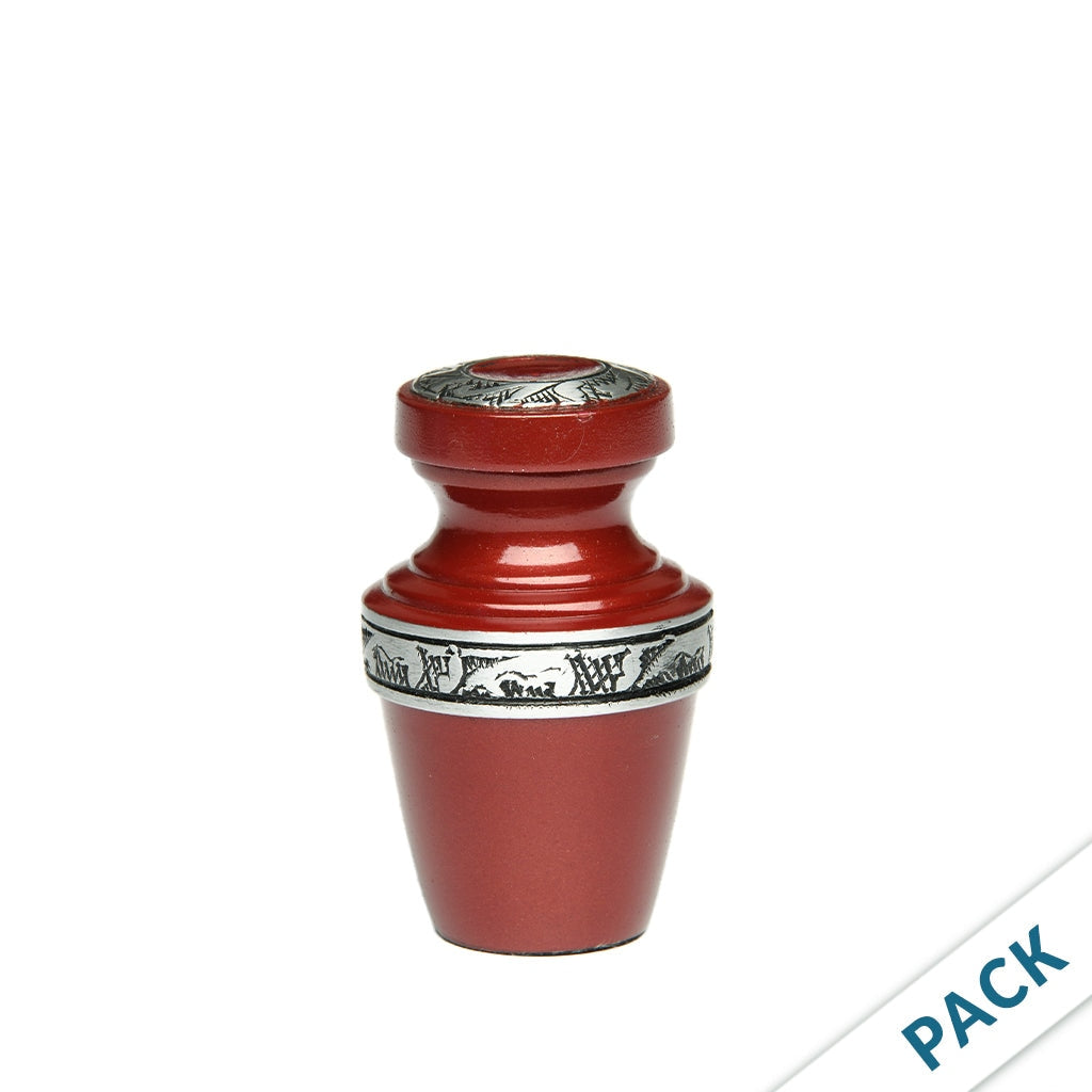 KEEPSAKE - Alloy Urn -3076- Grecian with Flowing Vine - Pack of 10 Brick Red