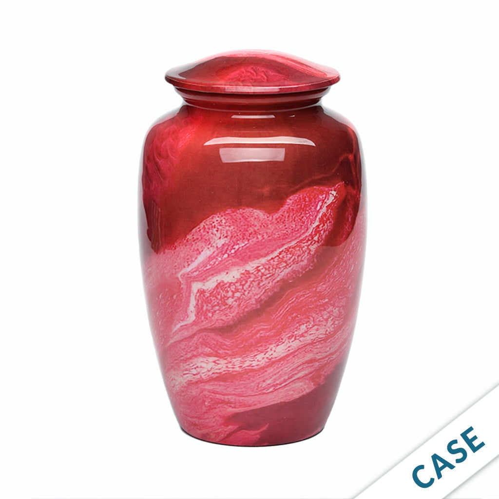 ADULT Classic Alloy Urn -9001- Red Swirl - Case of 4