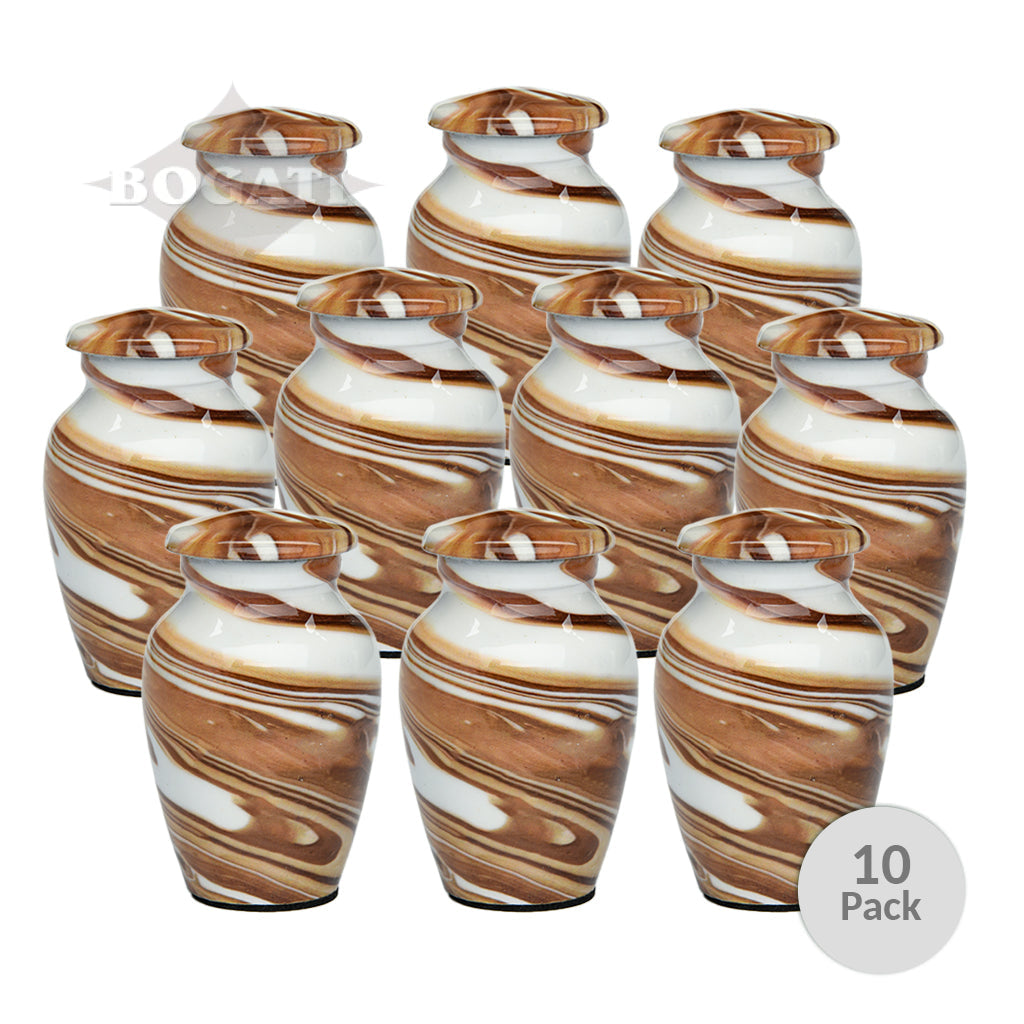 CLEARANCE - KEEPSAKE Classic Alloy Urn -9002- Cafe au Lait Swirl - Pack of 10