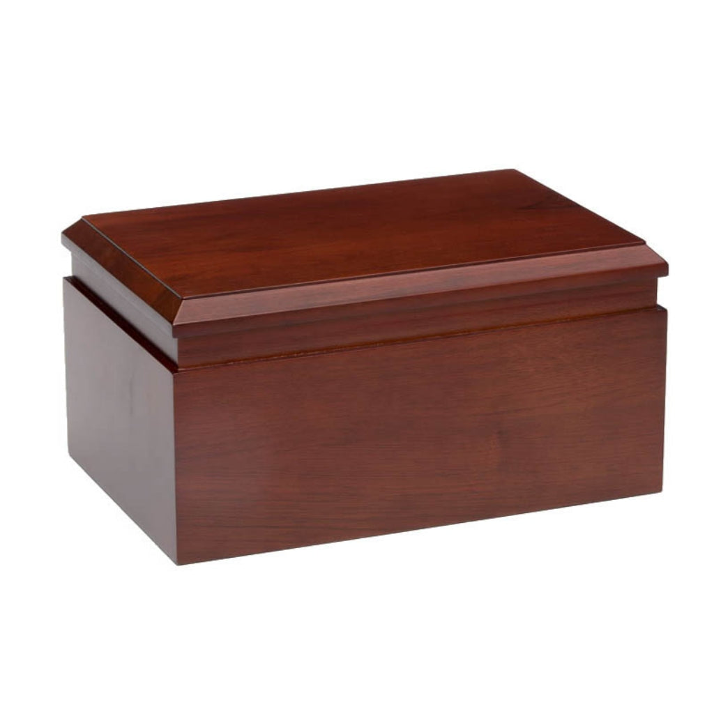 IMPERFECT SELECTION - ADULT Birch wood Chest Urn -A016- Dark Cherry color