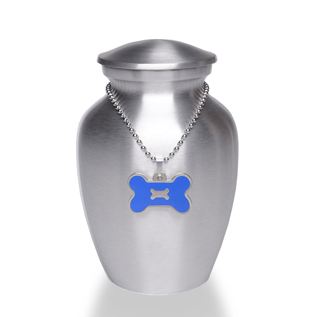 SMALL Silver – Classic Alloy AU-CLB – Big Bone Medallion Blue