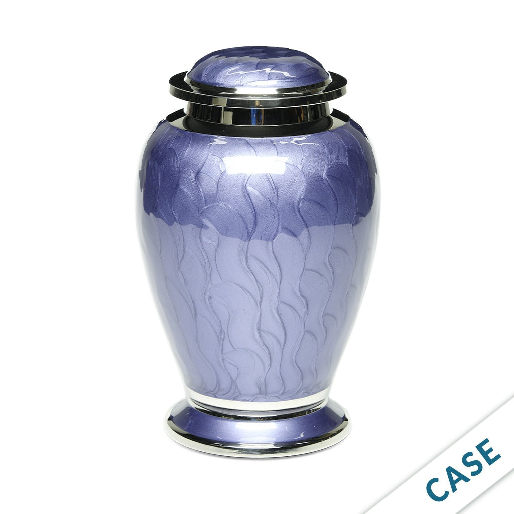 ADULT - Brass Urn -2571- Gleaming Enamel with Nickel Banding - Case of 4 Purple