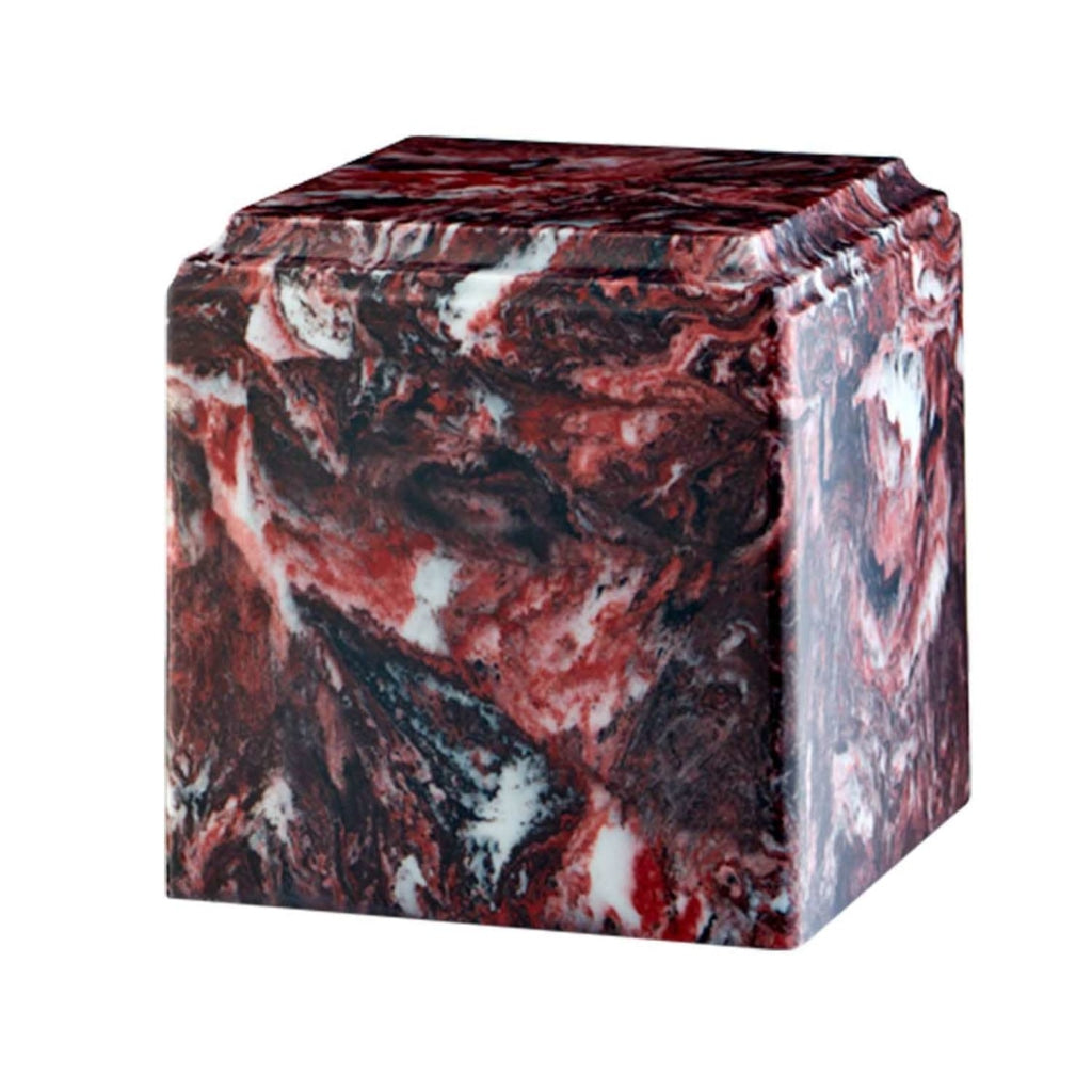 ADULT Cultured Marble Cube Urn Fire Rock