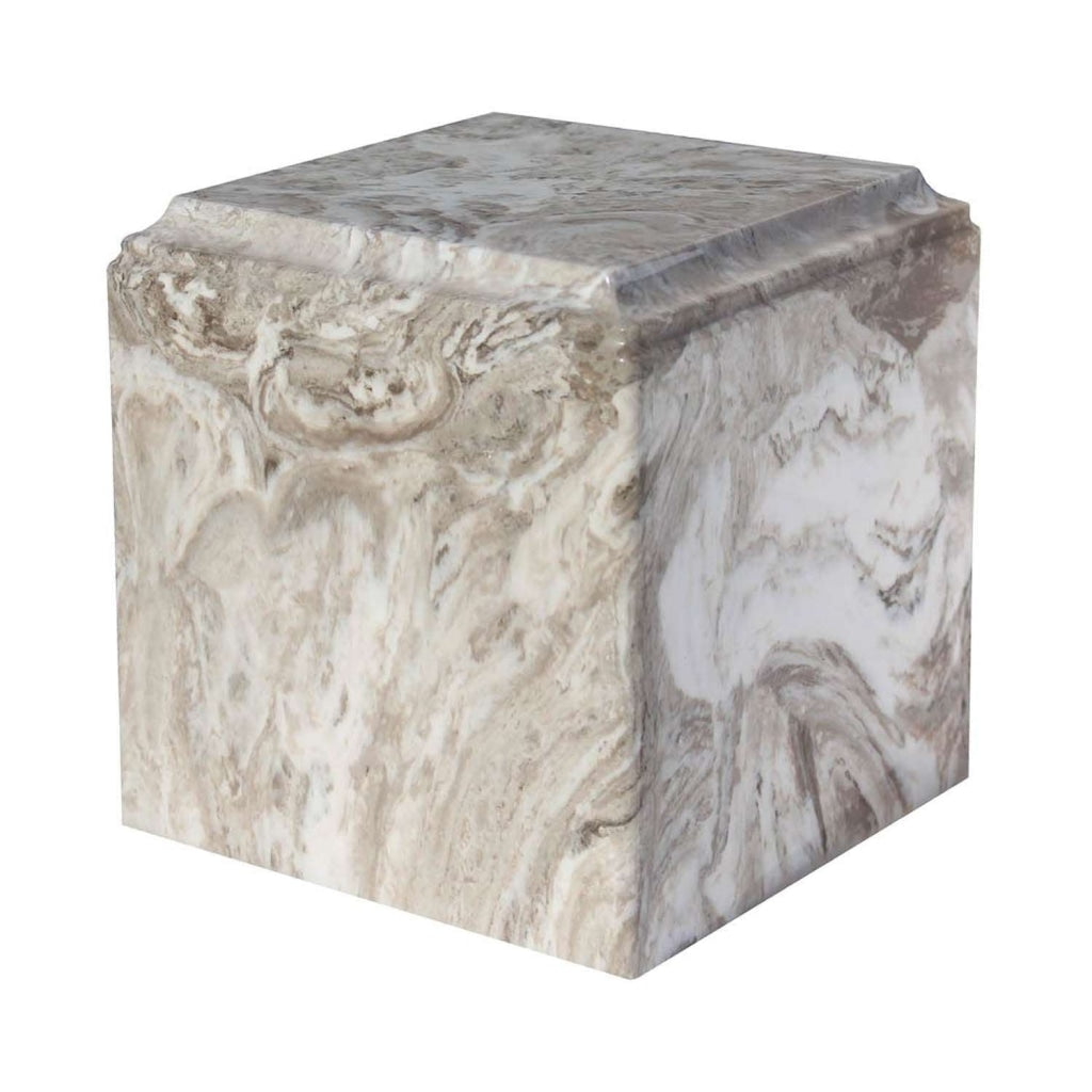 ADULT Cultured Marble Cube Urn Perlato