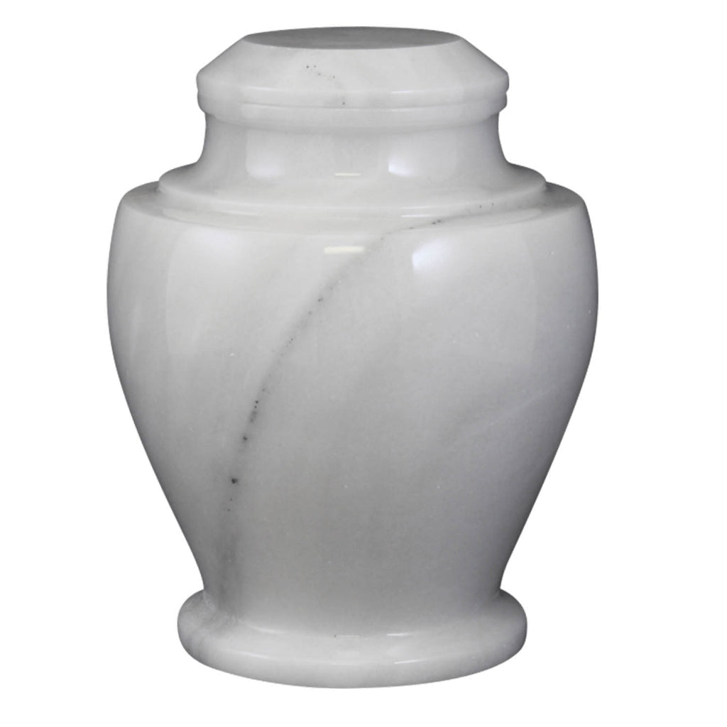 ADULT - Carpel Antique White Natural Marble Urn