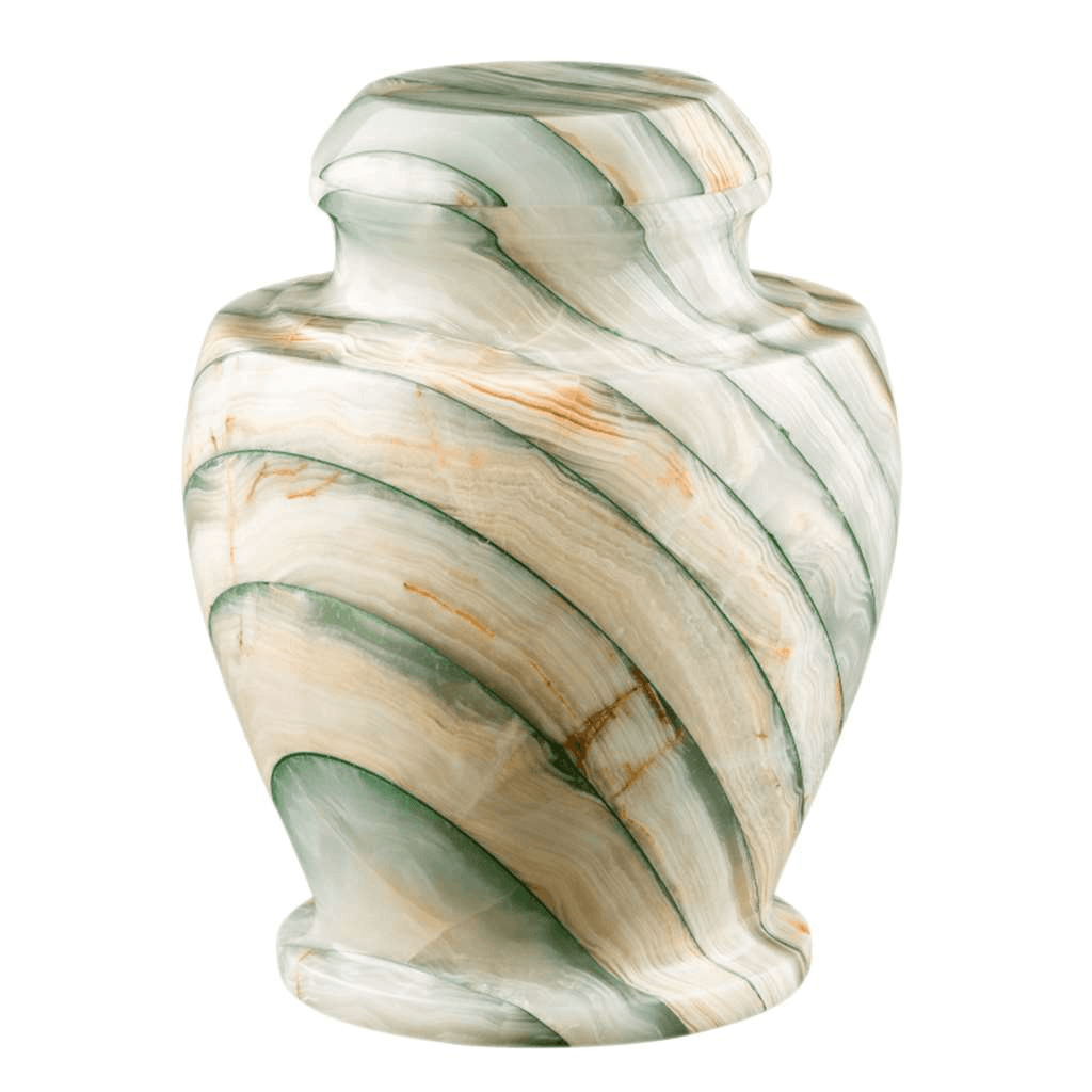ADULT - Carpel Onyx Green Natural Marble Urn