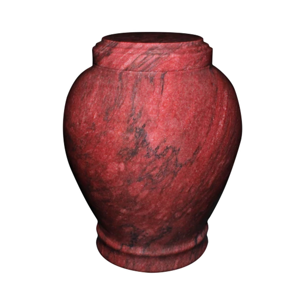 ADULT - Embrace Red Natural Marble Urn