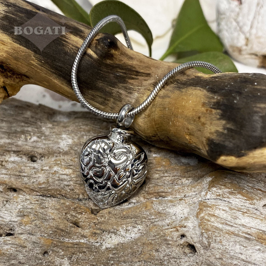 J-008 - Heart with Little Hearts - Silver-tone - Pendant with Chain
