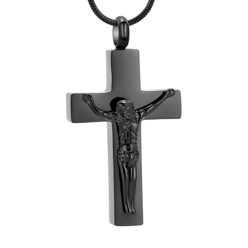 J-011 - Crucifix - Black-tone - Pendant with Chain