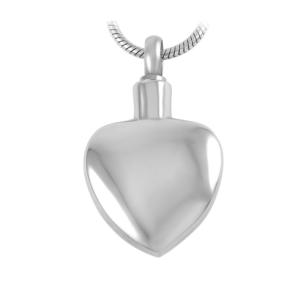 J-035 - Simple Heart - Silver-tone - Pendant with Chain