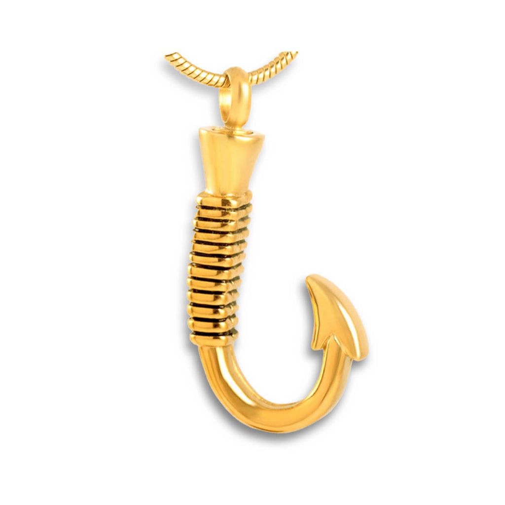 Silver Tone Fish Hook Pendant | Bogati Urn Company