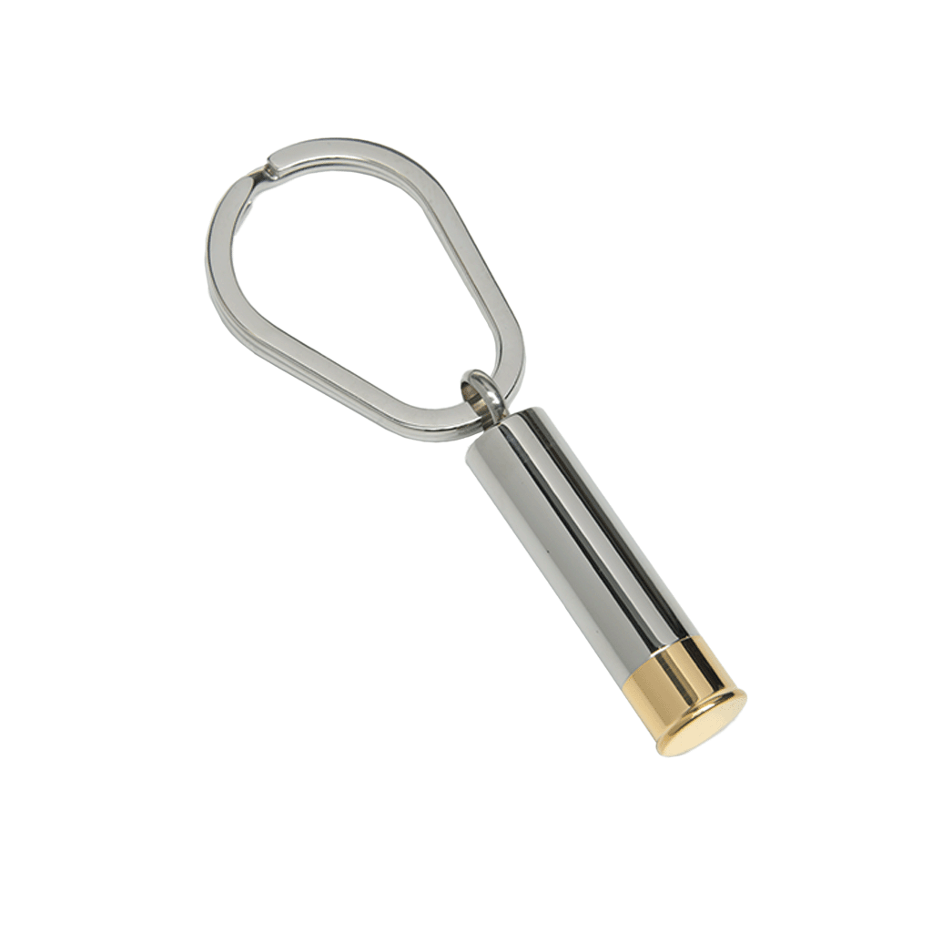 J-1030 - Shotgun Shell - Silver & Gold Tones - Keychain