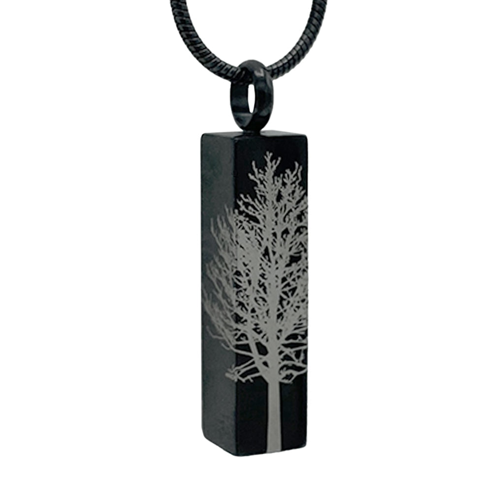 J-105 - Black Bar with Tree of Life - Pendant with Chain