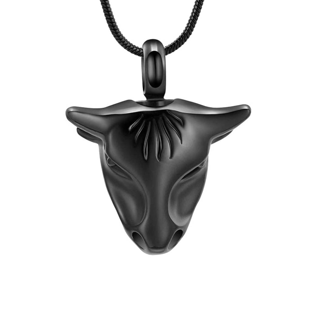 Bull 's head Black Pendant with Chain