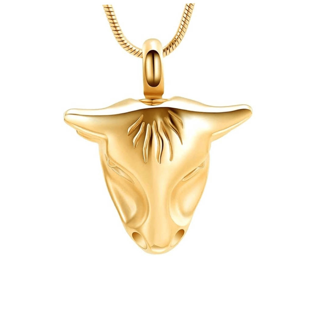Bull 's head Gold-tone- Pendant with Chain