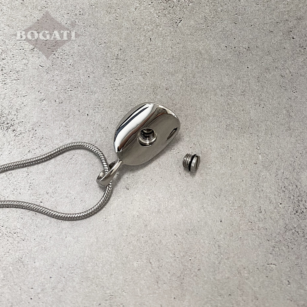 J-1513 Cowboy Hat - Silver-Tone - Pendant with Chain