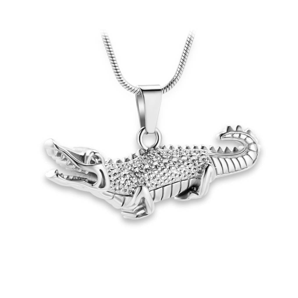 CLEARANCE - J-156 - Alligator - Silver-tone - Pendant with Chain