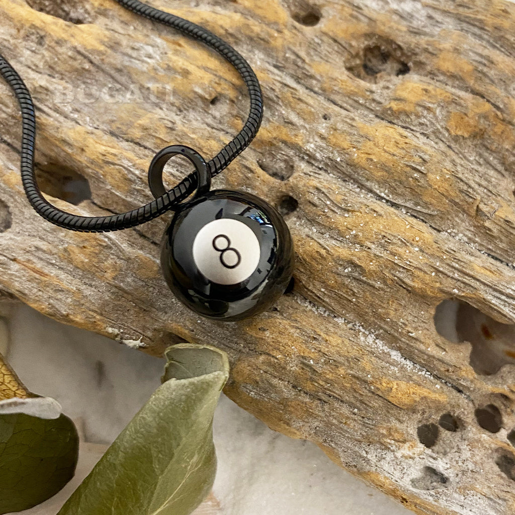 J-1608 - Eight Ball - Pendant with Chain