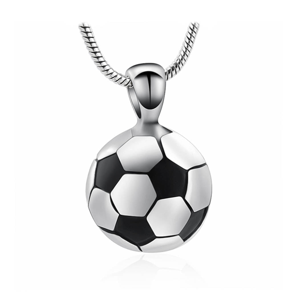 J-1610 - Soccer Ball - Silver-tone - Pendant with Chain