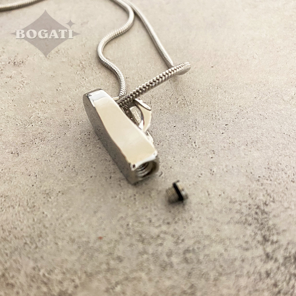 Mini Whistle Necklace | Blue Enamel Pendant and Chain