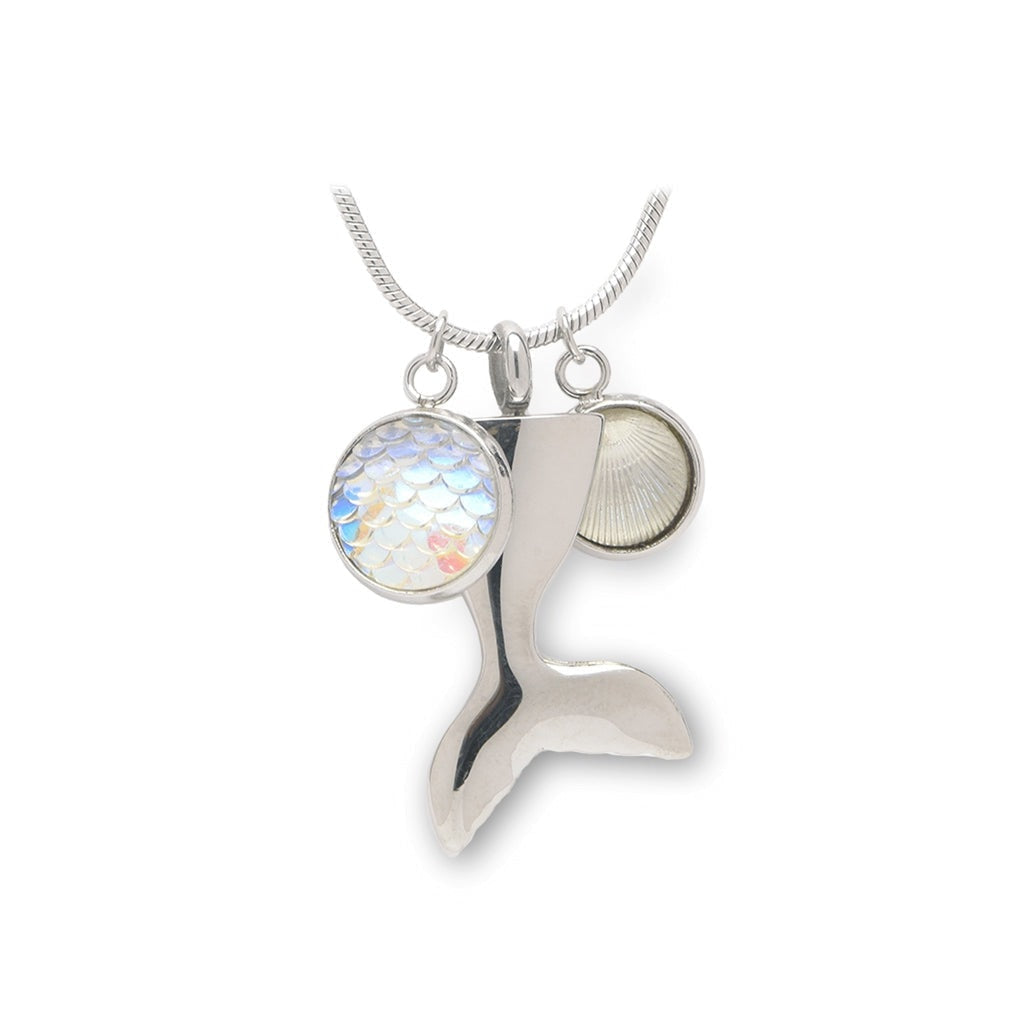 J-165 Mermaid Tail – Silver-tone - Pendant with Chain