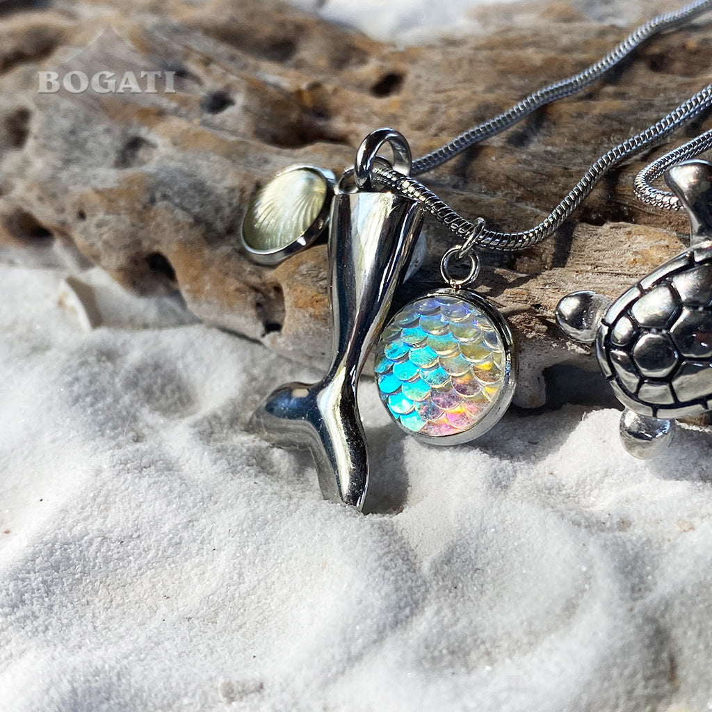 J-165 Mermaid Tail with charms - Pendant with Chain