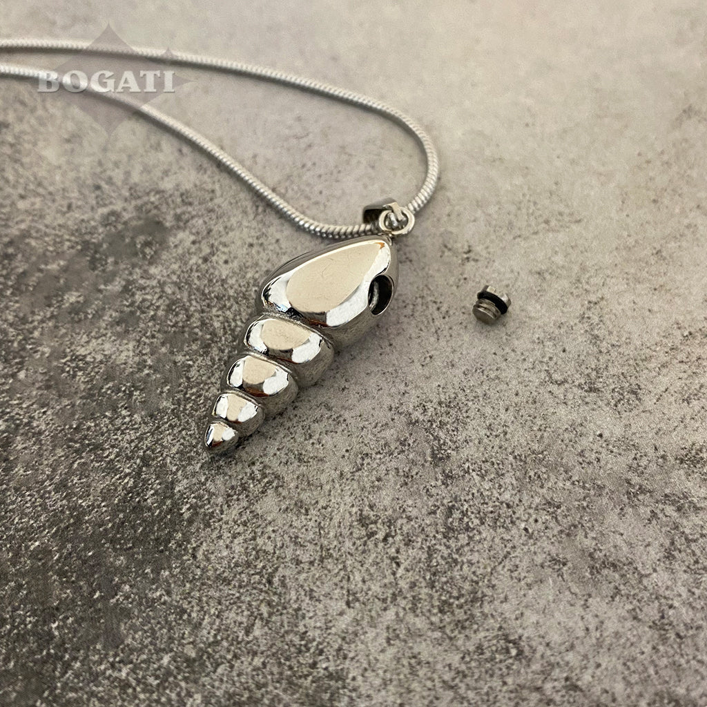 CLEARANCE J-166- Conch Shell with Rhinestones - Pendant with Chain