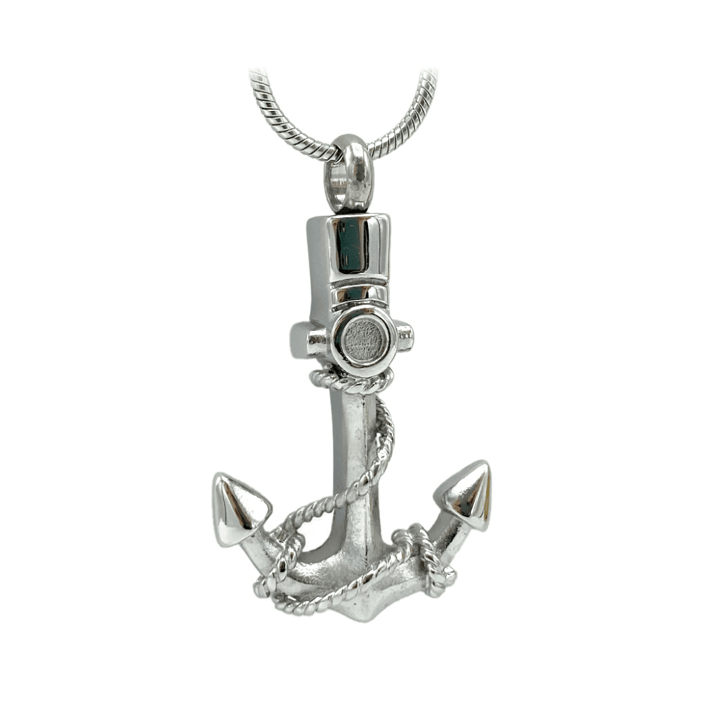 J-167- Anchor - Silver-tone - Pendant with Chain