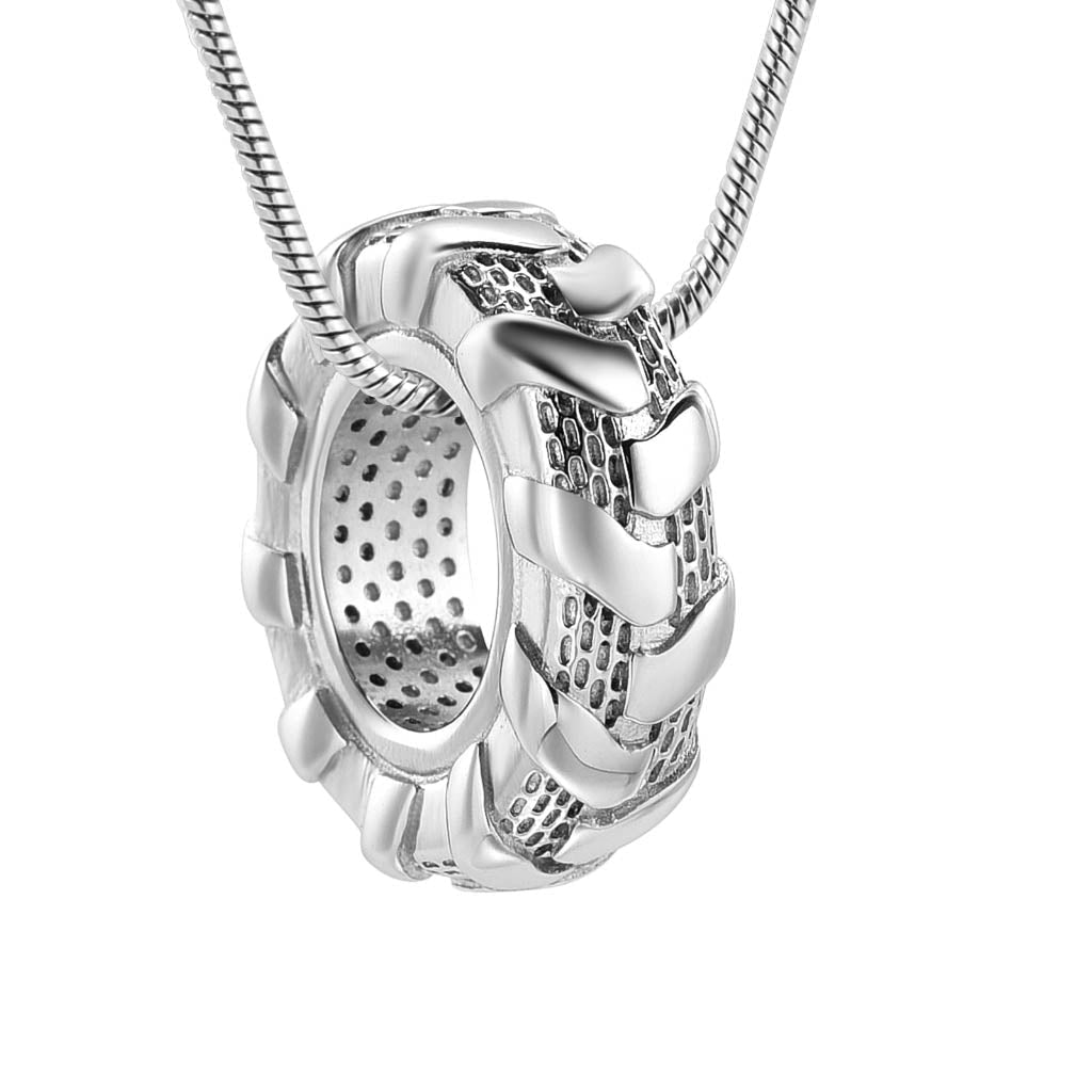 CLEARANCE - J-1703 - Big Tire - Silver-tone - Pendant with Chain