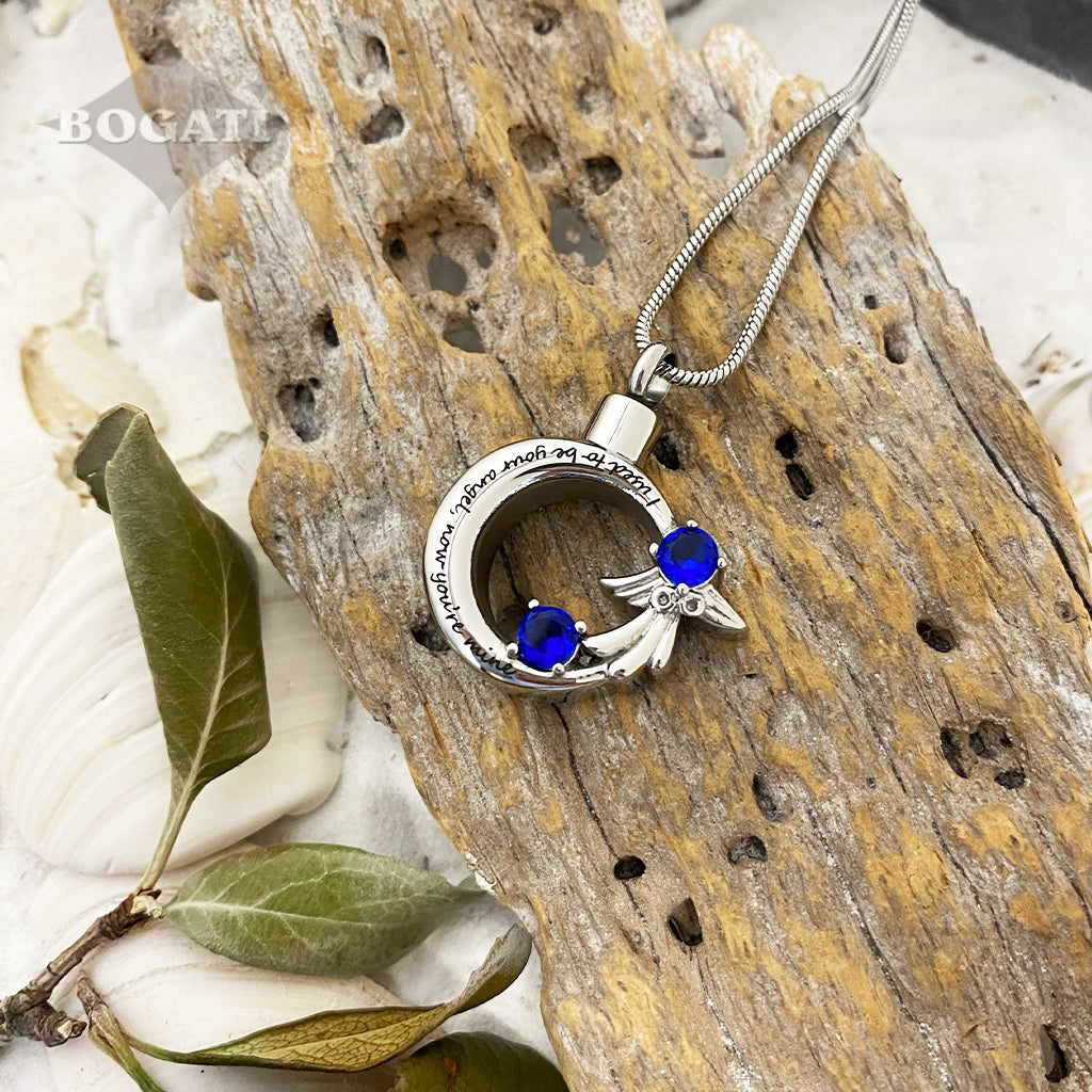 CLEARANCE - J-1945 - Angel Wreath with Crystal Stones - Pendant with Chain