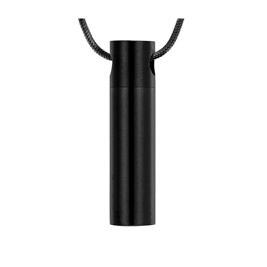 J-202 - Cylinder - Black-tone - Pendant with Chain
