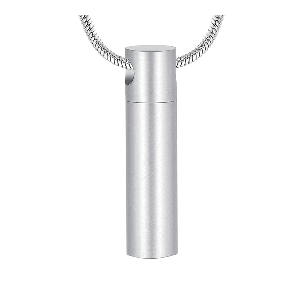 J-202 - Cylinder - Silver-tone - Pendant with Chain