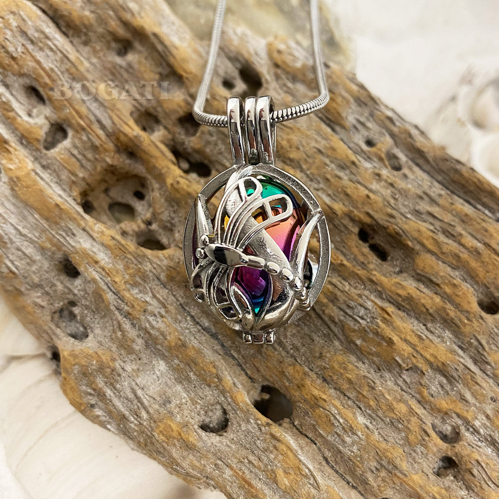 Dragonfly Locket with Insert | Bogati Urn Company