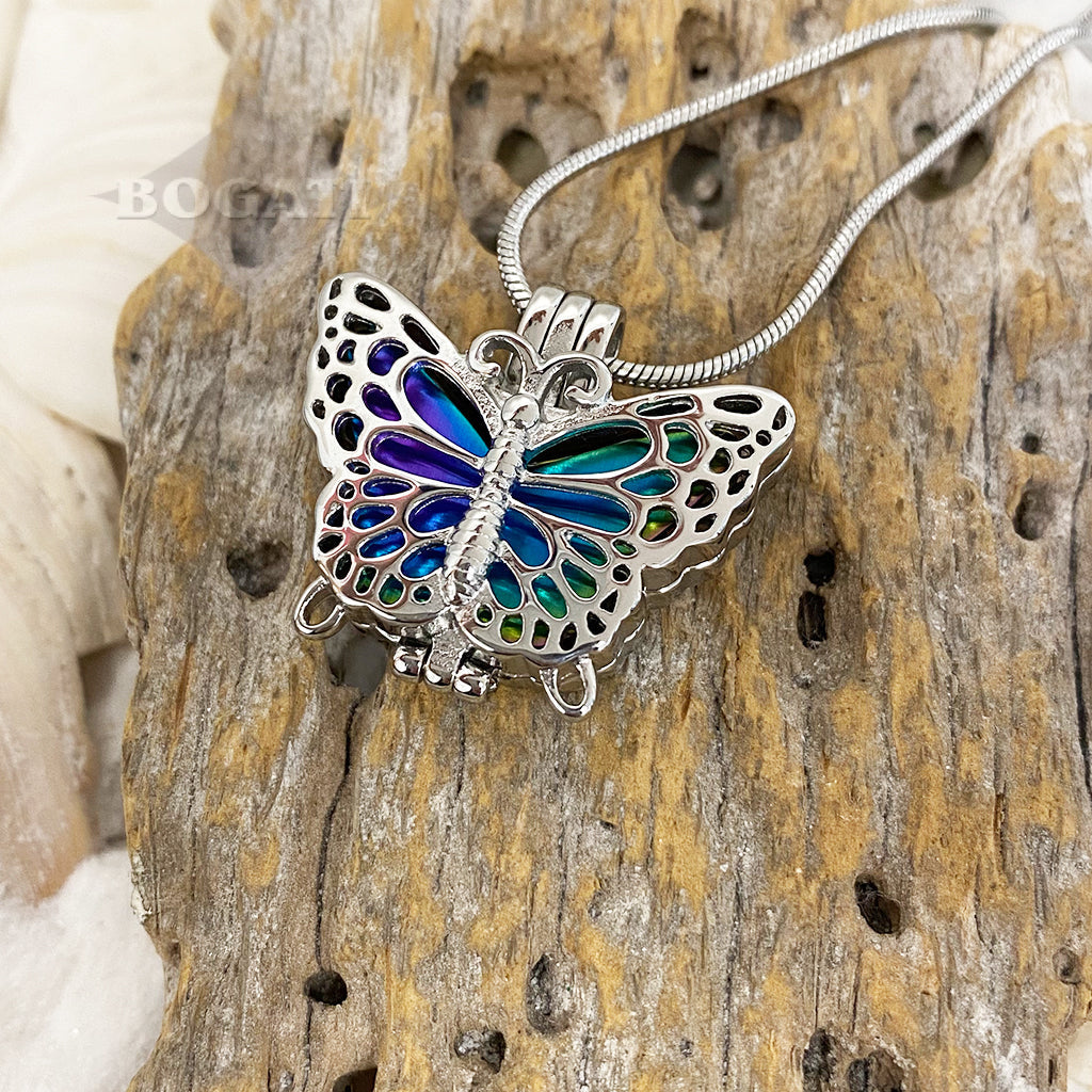 Rainbow Colors Butterfly Locket | Bogati Urn Company