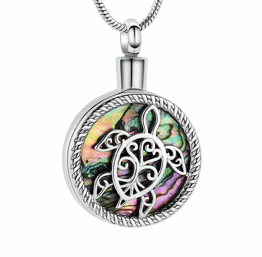 J-2112 - Turtle on Abalone - Pendant with Chain