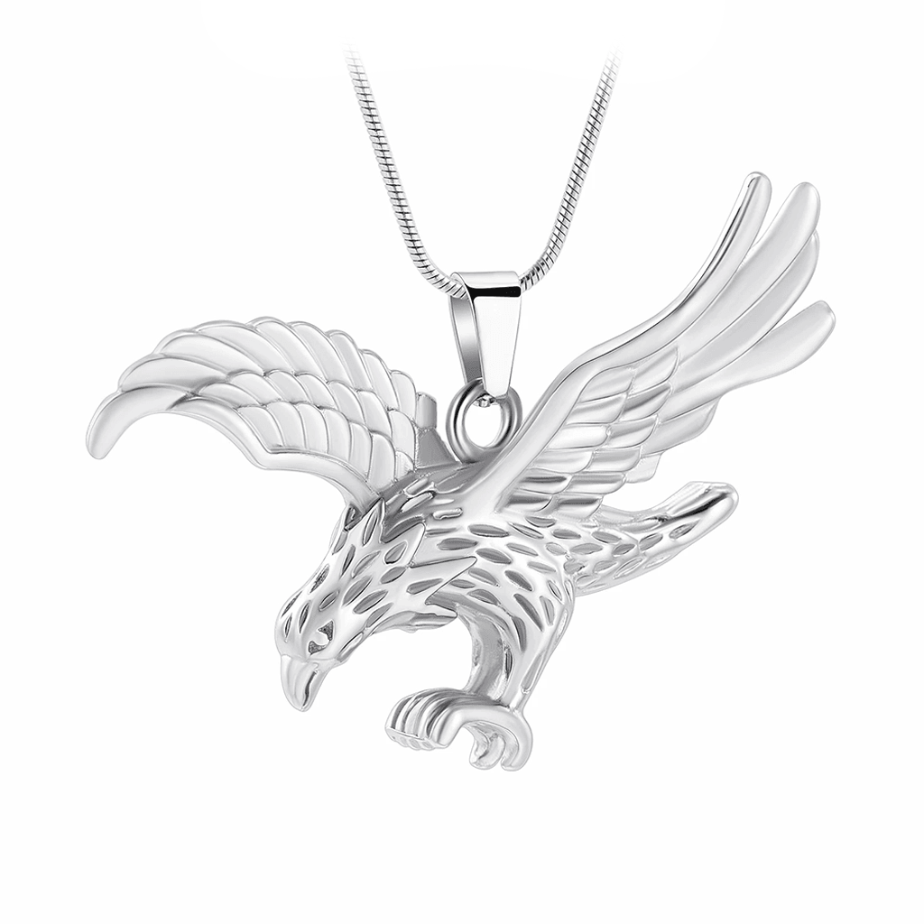 J-2256 - Majestic Eagle - Silver-tone - Pendant with Chain and Chain