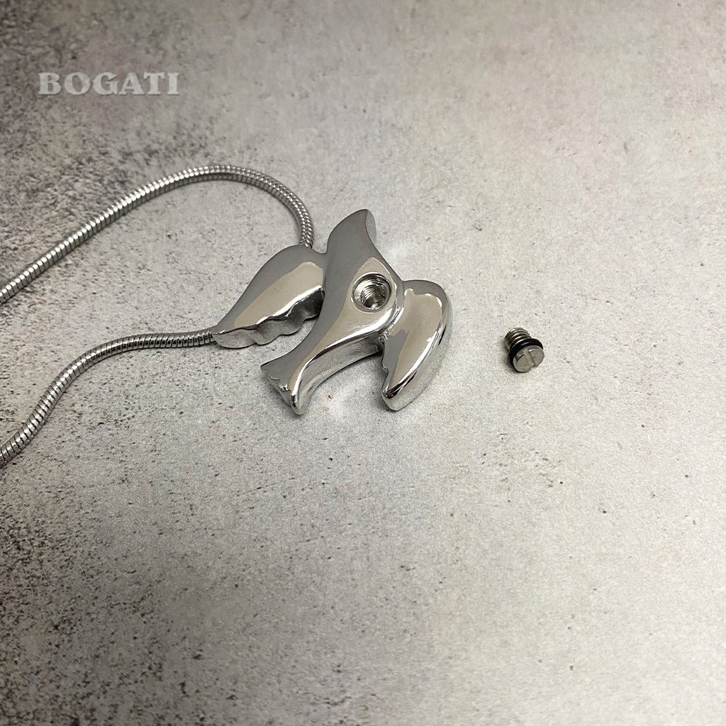Opening a Dove in Flight - Silver-tone - Pendant for ashes