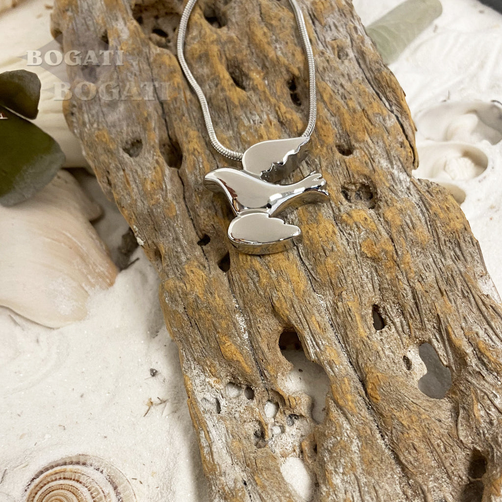 J-2260 - Dove in Flight - Pendant with Chain