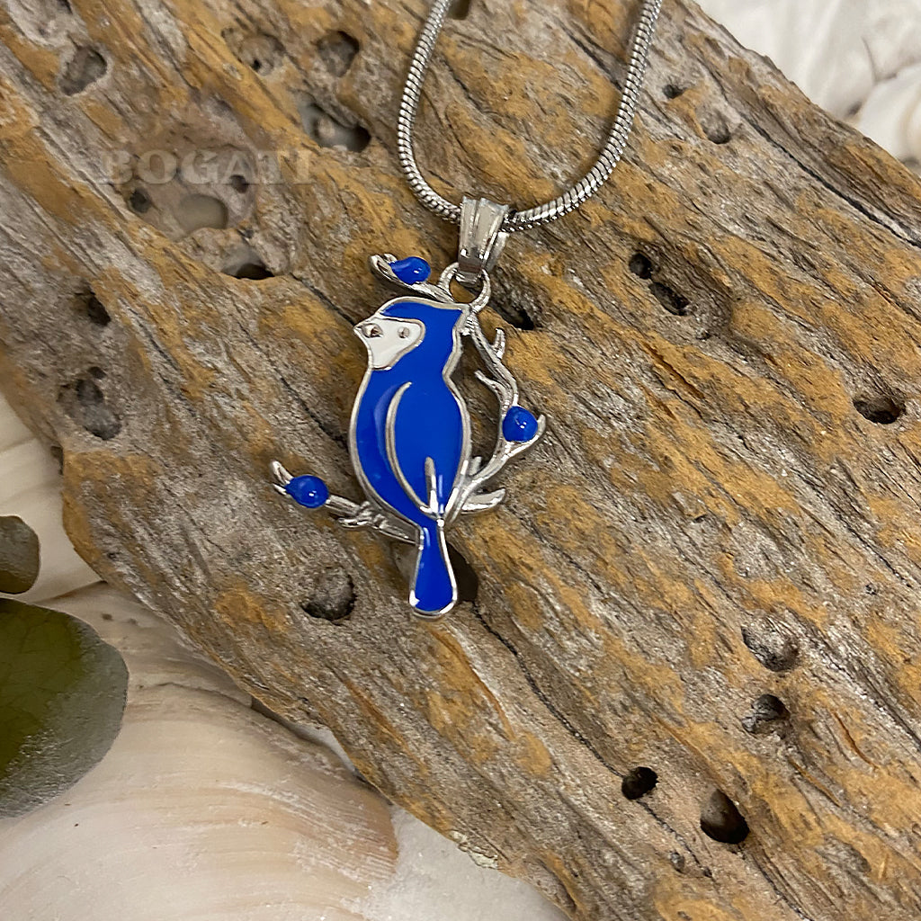 Blue Jay Memorial Necklace Bogati Urn Company